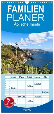 Cover Familienplaner 2026 - Äolische Inseln mit 5 Spalten (Wandkalender, 21 x 45 cm) CALVENDO
