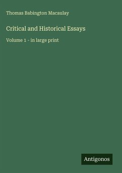 Cover Critical and Historical Essays