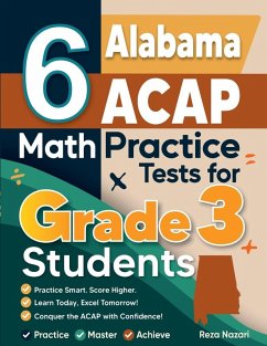 Cover 6 Alabama ACAP Math Practice Tests for Grade 3 Students