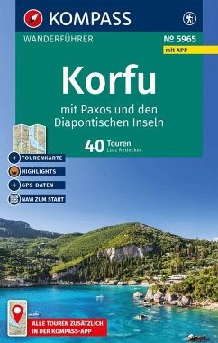 Cover KOMPASS Wanderführer Korfu mit Paxos und den Diapontischen Inseln, 40 Touren mit Extra-Tourenkarte