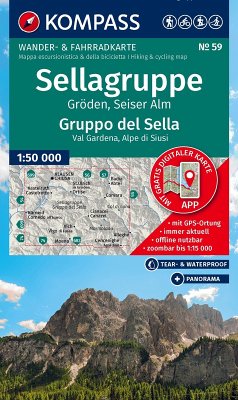 Cover KOMPASS Wanderkarte 59 Sellagruppe, Gröden, Seiser Alm / Gruppo del Sella, Val Gardena, Alpe di Siusi 1:50.000
