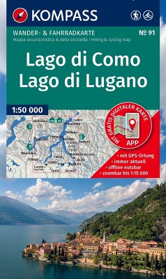 Cover KOMPASS Wanderkarte 91 Lago di Como, Lago di Lugano 1:50.000