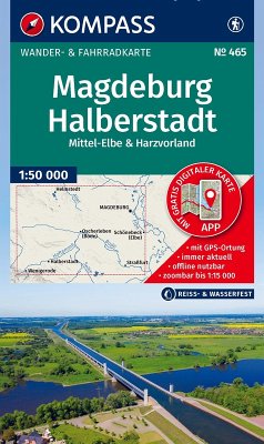 Cover KOMPASS Wanderkarte 465 Magdeburg, Halberstadt, Mittel-Elbe & Harzvorland 1:50.000
