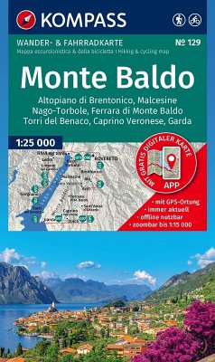 KOMPASS Wanderkarte 129 Monte Baldo, Malcesine, Nago-Torbole, Garda 1:25.000 KOMPASS Wanderkarte 129 Monte Baldo, Malcesine, Nago-Torbole, Garda 1:25.000