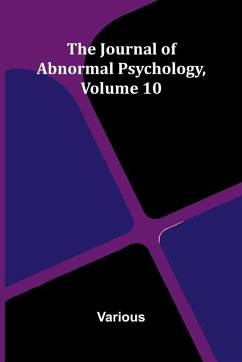 Cover The Journal Of Abnormal Psychology, Volume 10
