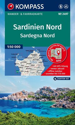 KOMPASS Wanderkarten-Set 2497 Sardinien Nord / Sardegna Nord (4 Karten) 1:50.000