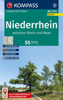KOMPASS Wanderführer Niederrhein, zwischen Rhein und Maas, 55 Touren mit Extra-Tourenkarte - Hähle, Sven