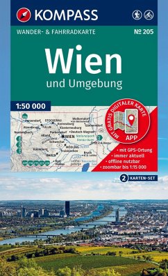 KOMPASS Wanderkarten-Set 205 Wien und Umgebung (2 Karten) 1:50.000 KOMPASS Wanderkarten-Set 205 Wien und Umgebung (2 Karten) 1:50.000