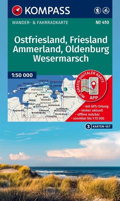 KOMPASS Wanderkarten-Set 410 Ostfriesland, Friesland, Ammerland, Oldenburg, Wesermarsch (3 Karten) 1:50.000