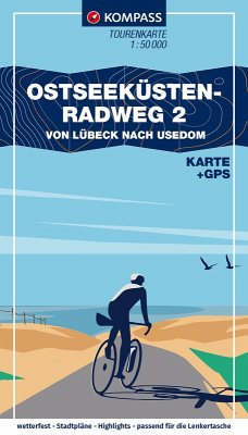 Cover KOMPASS Fahrrad-Tourenkarte Ostseeküstenradweg 2 - von Lübeck nach Usedom 1:50.000