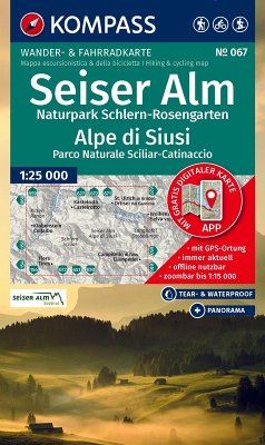Cover KOMPASS Wanderkarte 067 Seiser Alm, Naturpark Schlern-Rosengarten / Alpe di Siusi, Parco Naturale Sciliar-Catinaccio 1:25.000