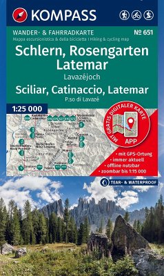 KOMPASS Wanderkarte 651 Schlern, Rosengarten, Latemar, Lavazéjoch / Sciliar, Catinaccio, Latemar, P.so di Lavazé 1:25.000 KOMPASS Wanderkarte 651 Schlern, Rosengarten, Latemar, Lavazéjoch / Sciliar, Catinaccio, Latemar, P.so di Lavazé 1:25.000