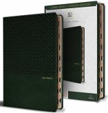 KJV Holy Bible, Large Print Handy Size Format, Olive Green Premium Imitation Leather with Ribbon Marker, Red Letter, Thumb Index / KJV Holy Bible, Large