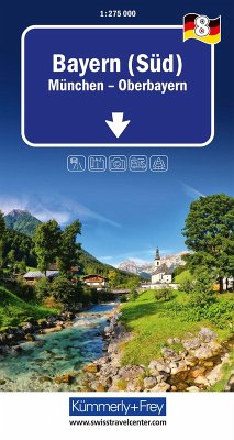 Kümmerly+Frey Regional-Strassenkarte 8 Bayern Süd 1:275.000