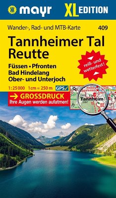 Mayr Wanderkarte Tannheimer Tal, Reutte, Füssen, Pfronten, Bad Hindelang, Ober- und Unterjoch, XL 1:25.000 Mayr Wanderkarte Tannheimer Tal, Reutte, Füssen, Pfronten, Bad Hindelang, Ober- und Unterjoch, XL 1:25.000