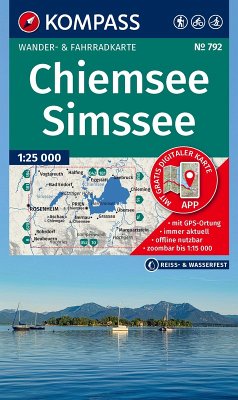 KOMPASS Wanderkarte 792 Chiemsee, Simssee 1:25.000 KOMPASS Wanderkarte 792 Chiemsee, Simssee 1:25.000