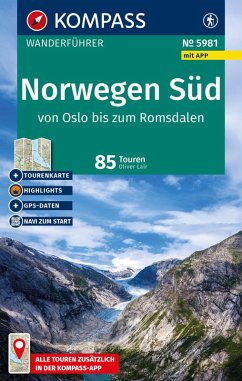 KOMPASS Wanderführer Norwegen Süd, von Oslo bis zum Romsdalen, 80 Touren mit Extra-Tourenkarte - Lair, Oliver KOMPASS Wanderführer Norwegen Süd, von Oslo bis zum Romsdalen, 80 Touren mit Extra-Tourenkarte - Lair, Oliver