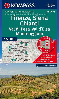 KOMPASS Wanderkarte 2458 Firenze, Siena, Chianti, Val di Pesa, Val d'Elsa, Monteriggioni 1:50.000 KOMPASS Wanderkarte 2458 Firenze, Siena, Chianti, Val di Pesa, Val d'Elsa, Monteriggioni 1:50.000