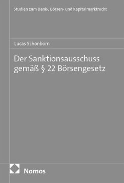 Cover Der Sanktionsausschuss gemäß § 22 Börsengesetz