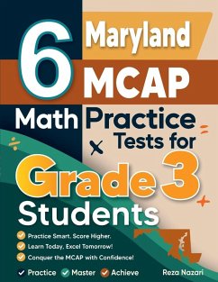 Cover 6 Maryland MCAP Math Practice Tests for Grade 3 Students