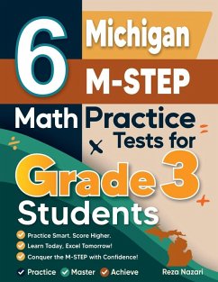 Cover 6 Michigan M-STEP Math Practice Tests for Grade 3 Students