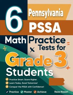 Cover 6 Pennsylvania PSSA Math Practice Tests for Grade 3 Students