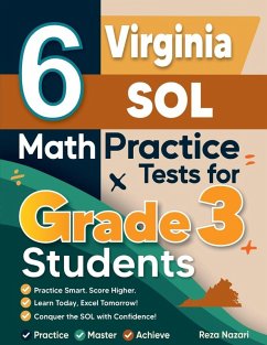 Cover 6 Virginia SOL Math Practice Tests for Grade 3 Students
