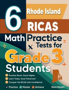 Cover 6 Rhode Island RICAS Math Practice Tests for Grade 3 Students