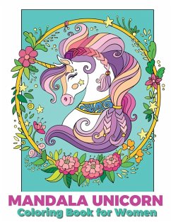 Cover Mandala unicorn coloring book for women