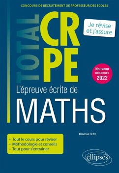 Cover Réussir l'épreuve écrite de mathématiques - CRPE - Nouveau concours 2022 (eBook, PDF)