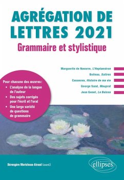 Grammaire et stylistique - Agrégation de lettres 2021 (eBook, PDF) - Moricheau-Airaud, Bérengère; Beaudin, Jean-Dominique; D'Apote-Vassiliadou, Hélène; Delhay, Corinne; Diguet, Magalie; Fourquet-Gracieux, Claire; Mounier, Pascale; Peralez Peslier, Bénédicte; Collectif