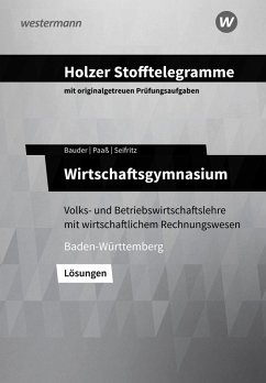 Cover Holzer Stofftelegramme Baden-Württemberg - Wirtschaftsgymnasium