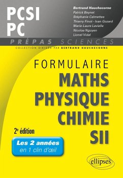 Cover Formulaire PCSI/PC Maths -Physique-chimie - SII - 2e édition (eBook, PDF)