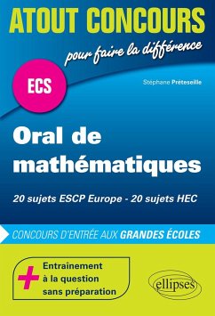 Cover Oral de mathématiques aux concours ECS - ESCP - HEC (eBook, PDF)