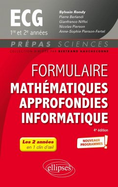 Cover Formulaire Mathématiques approfondies - Informatique - ECG 1re et 2e années - Programme 2022 (eBook, PDF)