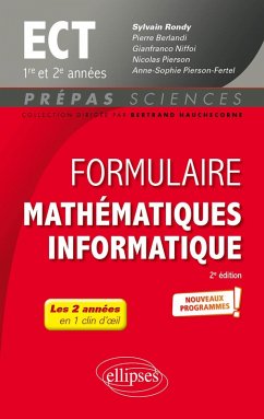 Cover Formulaire Mathématiques - Informatique - ECT 1re et 2e années - Programme 2022 (eBook, PDF)