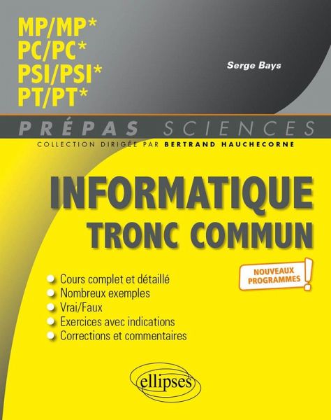 Informatique tronc commun - MP - PC - PSI - PT - Programme 2022 (eBook, PDF)