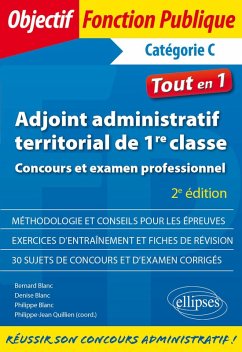 Adjoint administratif territorial de 1re classe - Concours et examen professionnel - 2e édition (eBook, PDF) - Quillien Blanc