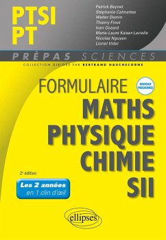 Cover Formulaire PTSI/PT - Maths - Physique-chimie - SII - Nouveaux programmes (eBook, PDF)