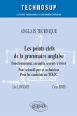 ANGLAIS TECHNIQUE - Les points clefs de la grammaire anglaise - Fonctionnement, exemples, erreurs à éviter - Pour scientifiques et techniciens. Pour les candidats au TOEIC - Niveau B (eBook, PDF)