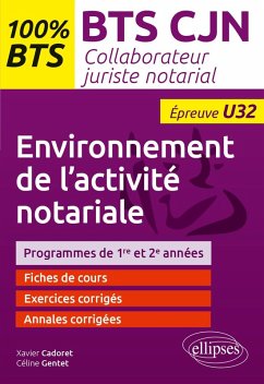 Environnement de l'activité notariale (U32) (eBook, PDF) - Cadoret, Xavier; Gentet, Céline
