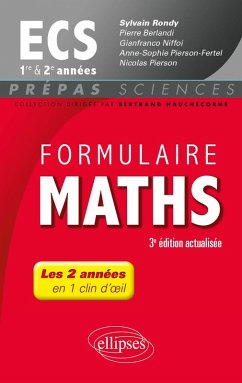 Cover Formulaire Maths ECS 1re et 2e années - 3e édition actualisée (eBook, PDF)