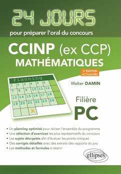 Mathématiques 24 jours pour préparer l'oral du concours CCINP (ex CCP) - Filière PC - 2e édition actualisée (eBook, PDF) - Damin