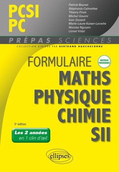 Cover Formulaire PCSI/PC - Maths - Physique-chimie - SII - Nouveaux programmes (eBook, PDF)