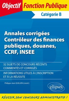 Cover Annales corrigées - Contrôleur des finances publiques, douanes, CCRF, INSEE (eBook, PDF)