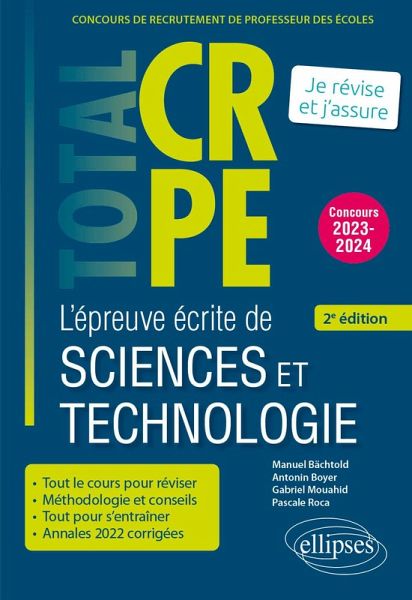 Réussir l'épreuve écrite de sciences et technologie - CRPE - Concours 2023-2024 - 2e édition (eBook, PDF)