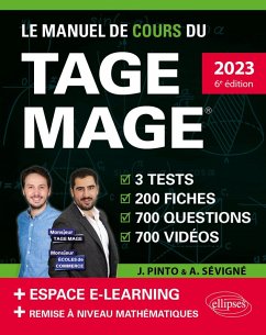 Cover Le Manuel de Cours du TAGE MAGE - 3 tests blancs + 200 fiches de cours + 700 questions + 700 vidéos - éditions 2023 (eBook, PDF)