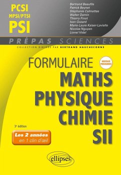 Cover Formulaire PCSI-MPSI-PTSI/PSI - Maths - Physique-chimie - SII - Nouveaux programmes (eBook, PDF)