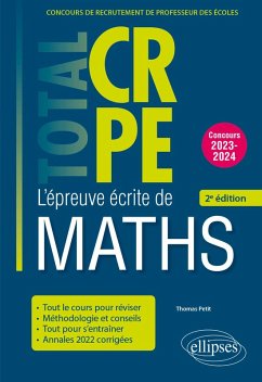 Cover Réussir l'épreuve écrite de mathématiques - CRPE - Concours 2023-2024 (eBook, PDF)