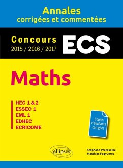 Cover Maths. ECS. Annales corrigées et commentées. Concours 2015/2016/2017 (eBook, PDF)
